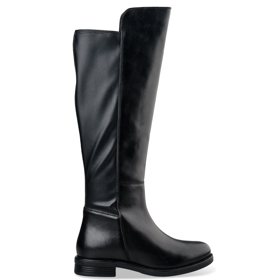 RIDING KNEE-HIGH BOOTS - Δερμάτινο - ΜΑΥΡΟ - Μπότες | EnvieShoes