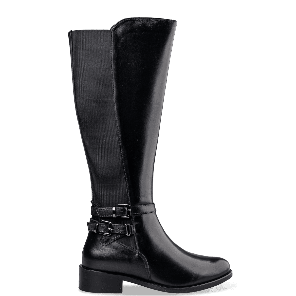 RIDING KNEE-HIGH BOOTS - Δερμάτινο - ΜΑΥΡΟ - Μπότες | EnvieShoes