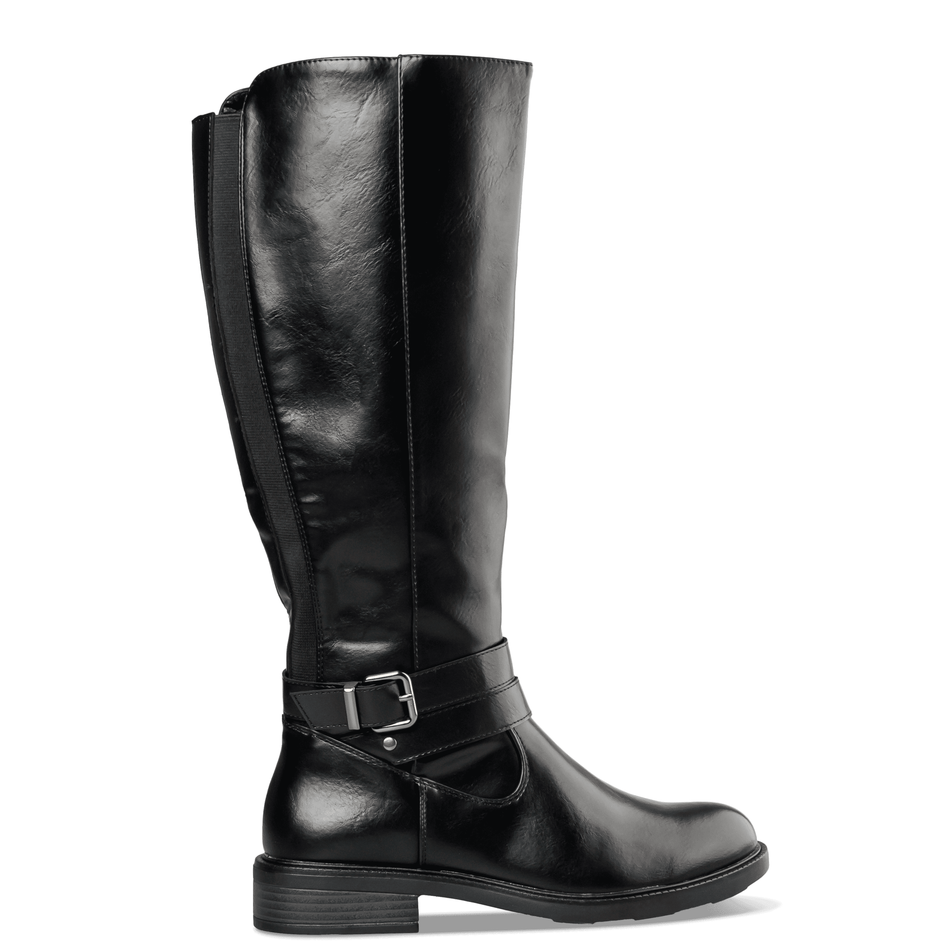 RIDING KNEE-HIGH BOOTS - Συνθετικό Δέρμα - ΜΑΥΡΟ - Μπότες | EnvieShoes