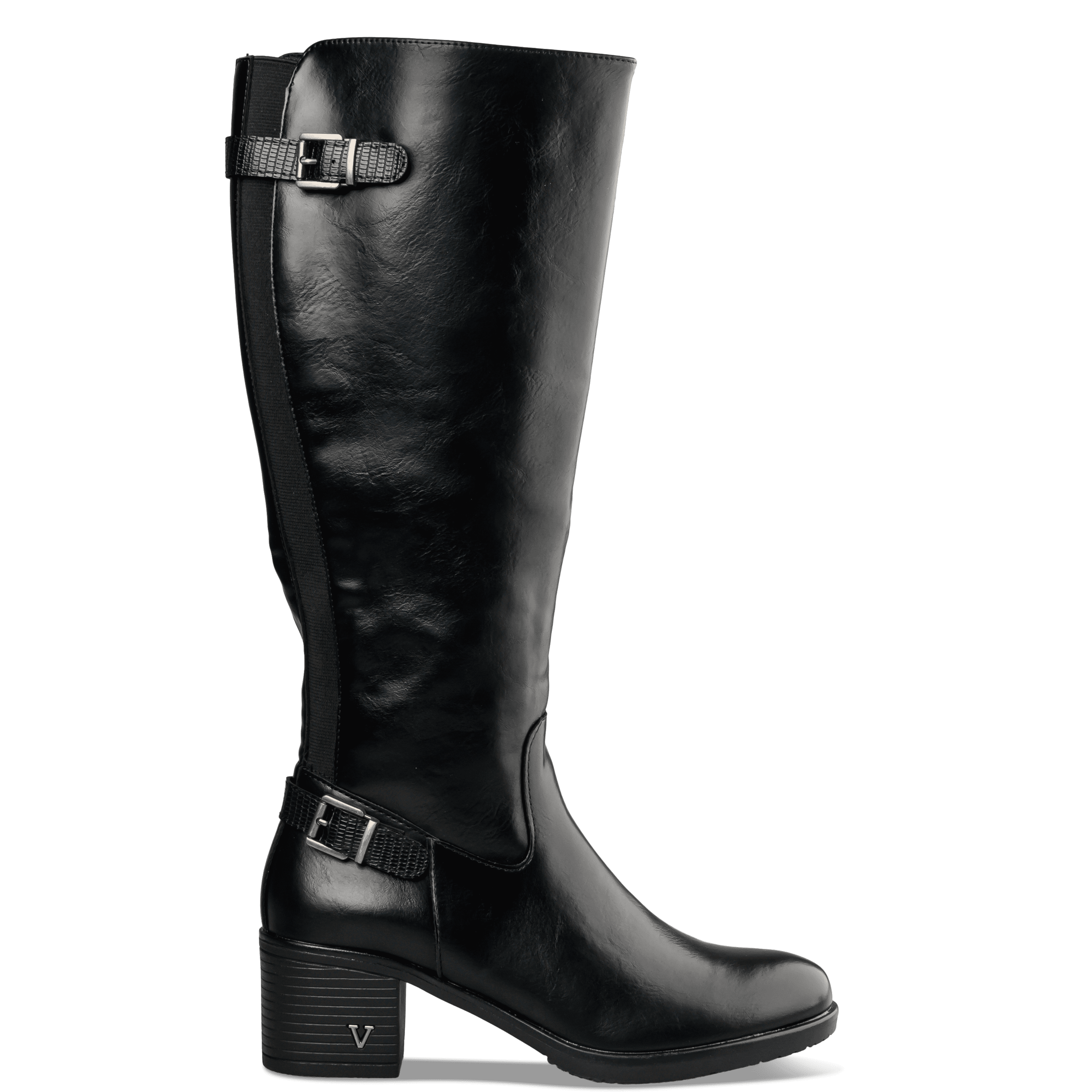 RIDING KNEE-HIGH BOOTS - Συνθετικό Δέρμα - ΜΑΥΡΟ - Μπότες | EnvieShoes