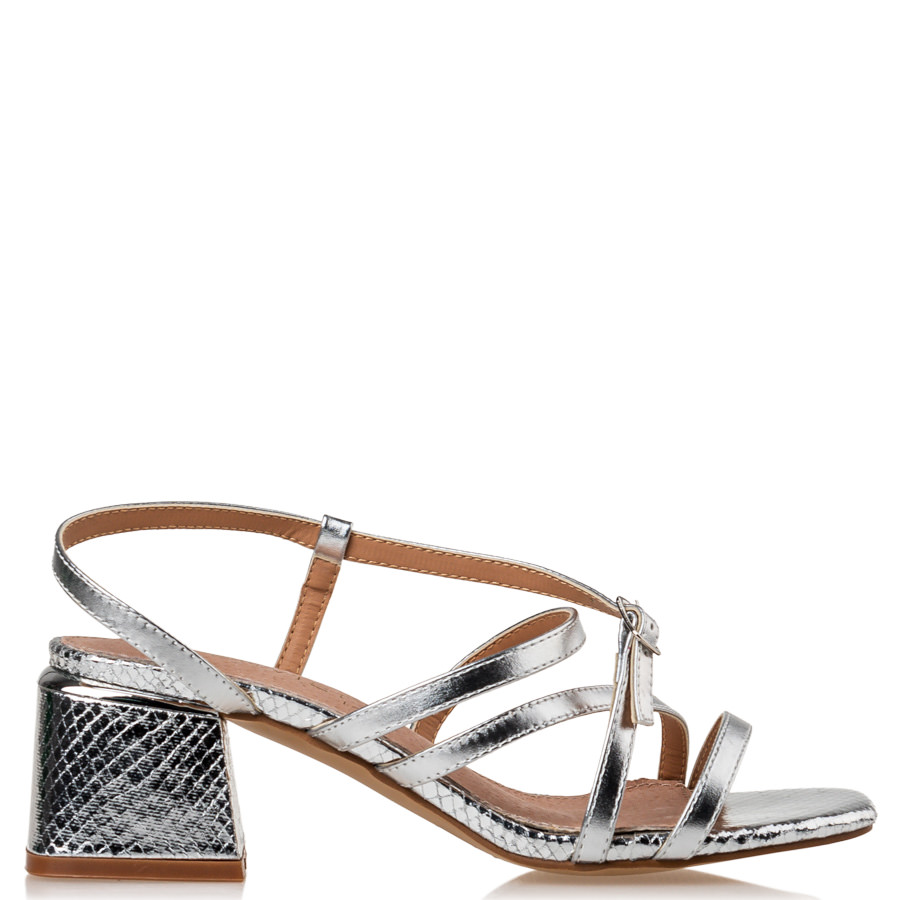 ANKLE STRAP SANDALS - Συνθετικό Δέρμα - ΑΣΗΜΙ - Πέδιλα | EnvieShoes
