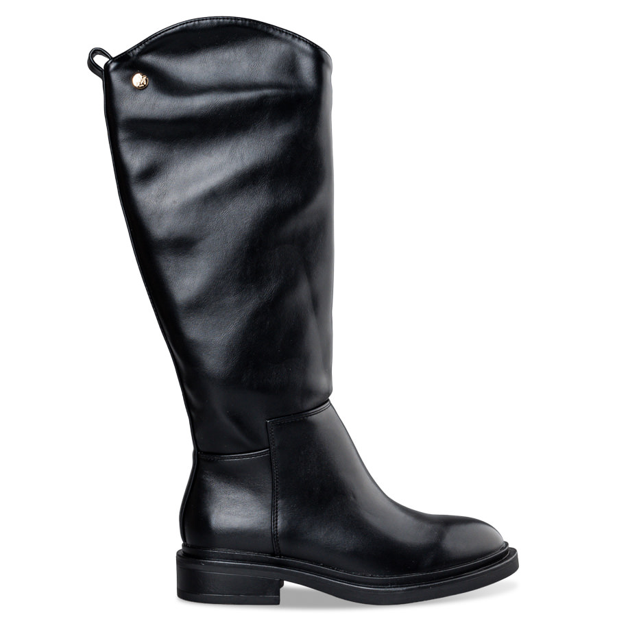 RIDING KNEE-HIGH BOOTS - Συνθετικό Δέρμα - ΜΑΥΡΟ - Μπότες | EnvieShoes