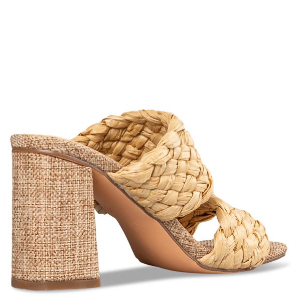 BRAIDED STRAW MULES φωτογραφία