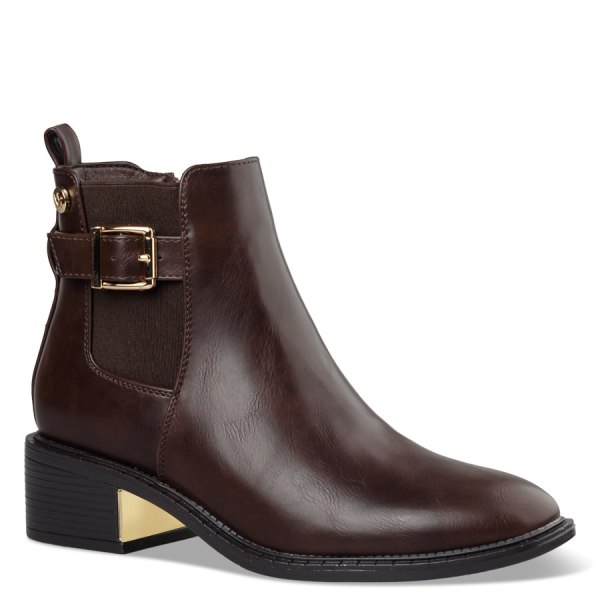  BUCKLE STRAP MID-HEEL BOOTIES - 2
