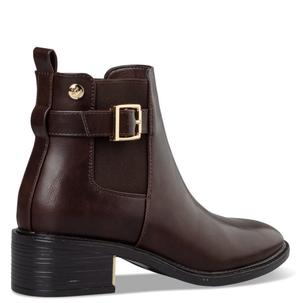  BUCKLE STRAP MID-HEEL BOOTIES - 3