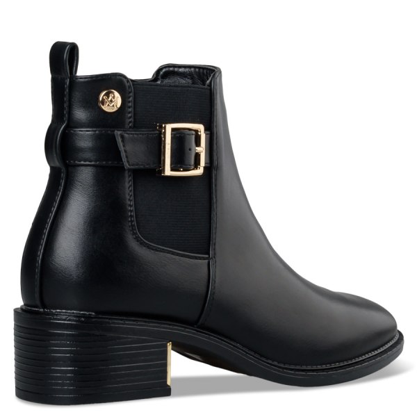  BUCKLE STRAP MID-HEEL BOOTIES - 3