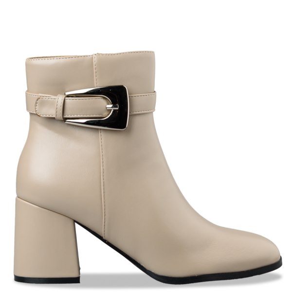  BUCKLE STRAP MID-HEEL BOOTIES 2025