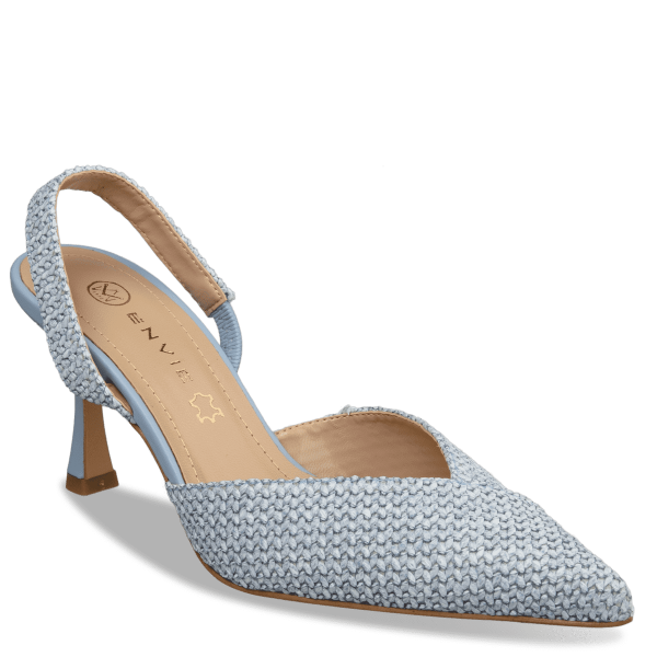 RAFFIA-EFFECT SLINGBACK PUMPS