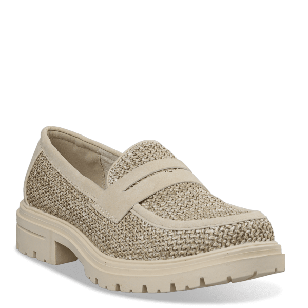 RAFFIA-EFFECT LOAFERS
