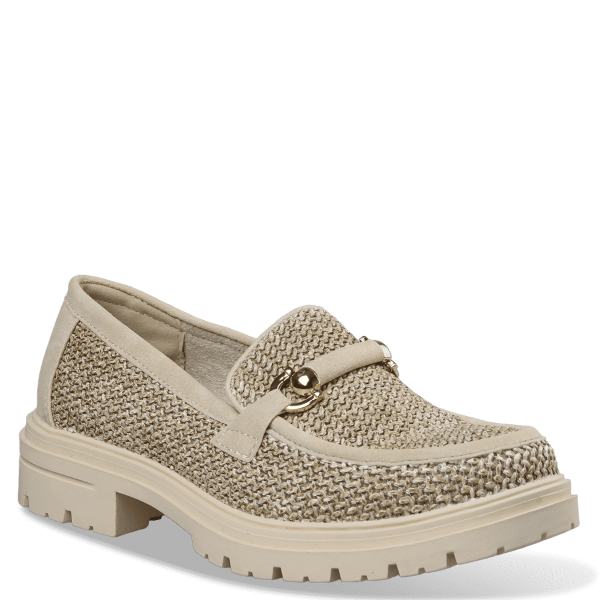 RAFFIA-EFFECT LOAFERS