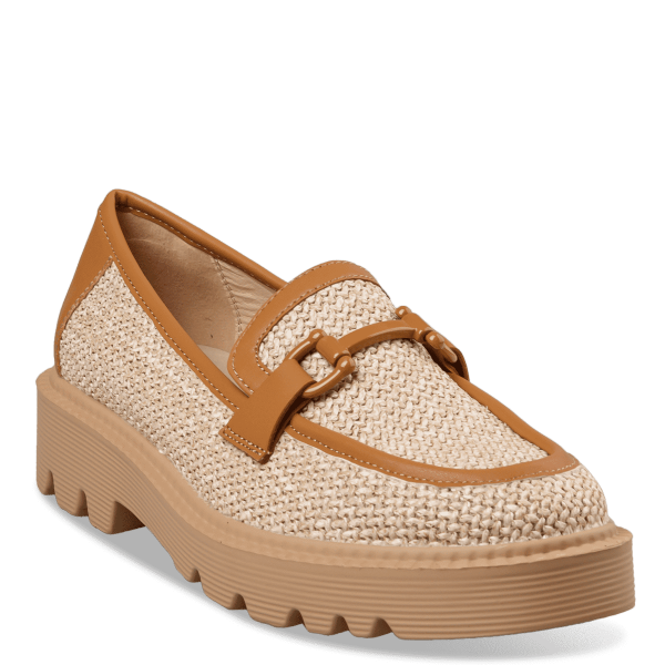 RAFFIA-EFFECT LOAFERS
