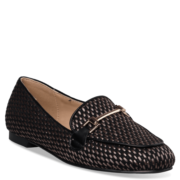 RAFFIA-EFFECT LOAFERS