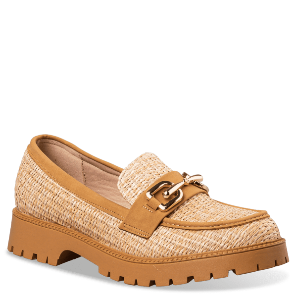 RAFFIA-EFFECT LOAFERS