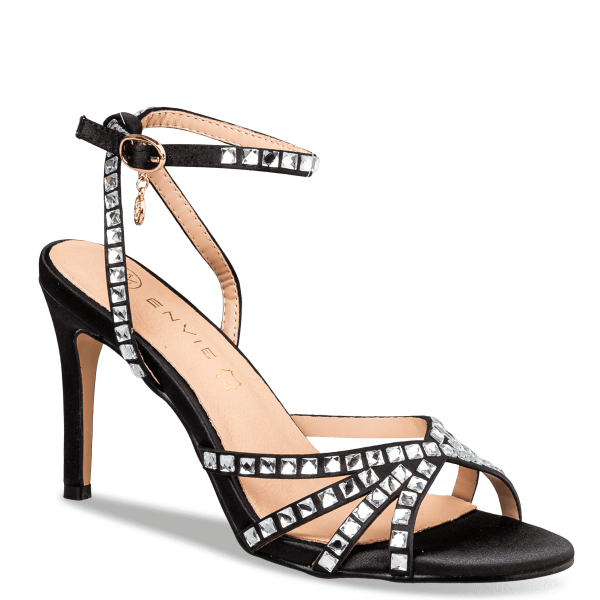 RHINESTONE STILETTO SANDALS