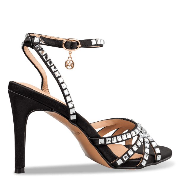 RHINESTONE STILETTO SANDALS