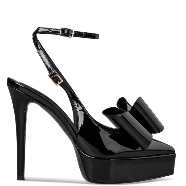 PLATFORM HEEL BOW PUMPS