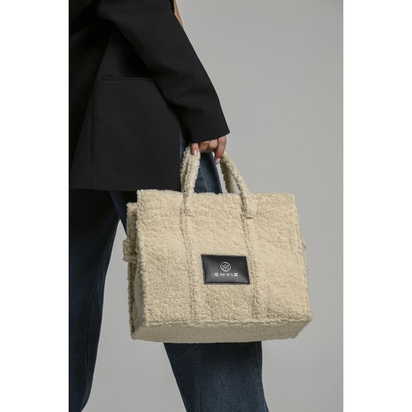 FAUX SHEARLING TOTE BAG φωτογραφία