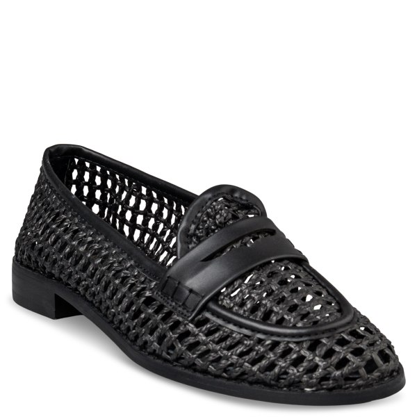 RAFFIA-EFFECT LOAFERS