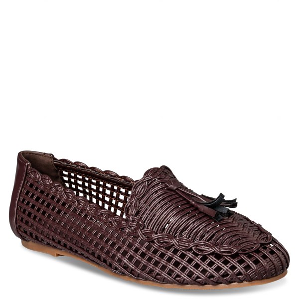 RAFFIA-EFFECT LOAFERS