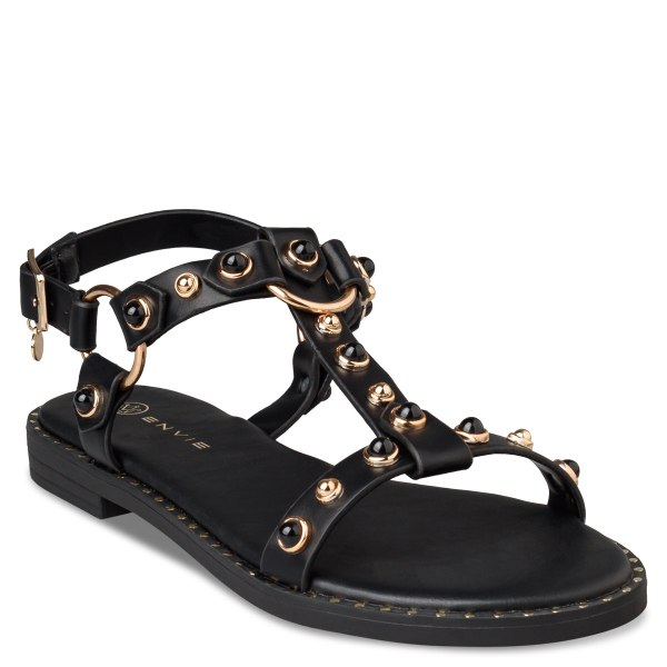 STUDDED FLAT SANDALS