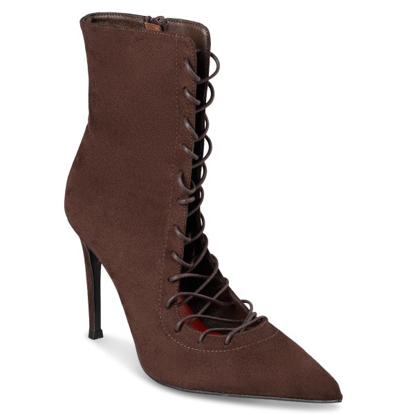 LACE-UP STILETTO BOOTIES