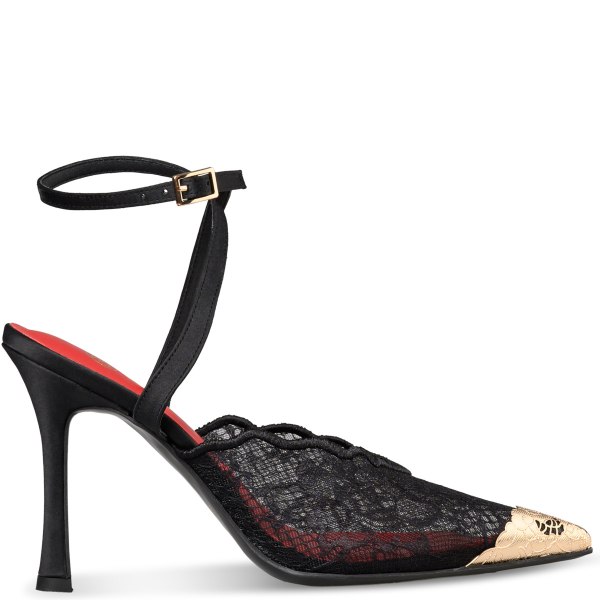 LACE SLINGBACK PUMPS