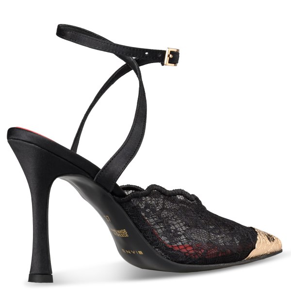 LACE SLINGBACK PUMPS