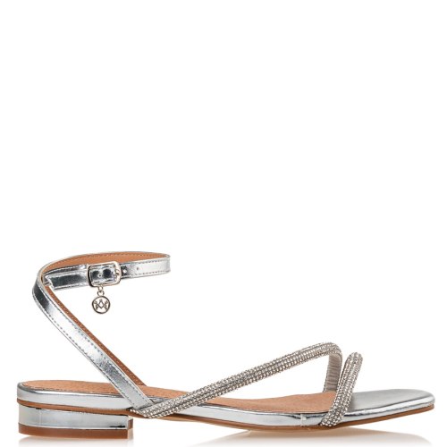  CRYSTAL EMBELLISHED FLAT SANDALS 2025