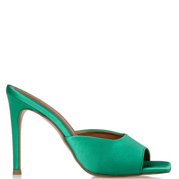 SATIN STILETTO MULES 2025