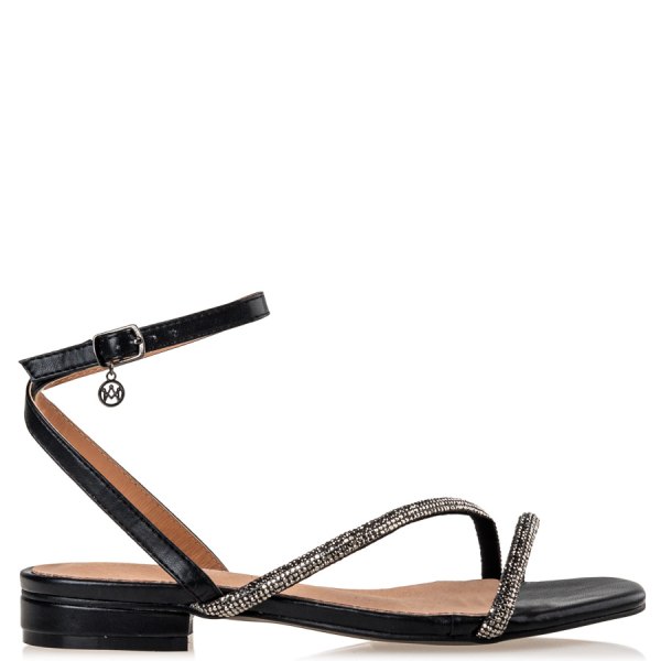  CRYSTAL EMBELLISHED FLAT SANDALS 2025