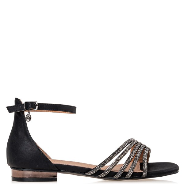  CRYSTAL EMBELLISHED FLAT SANDALS 2025